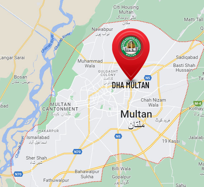LOCATION MAP DHA MULTAN